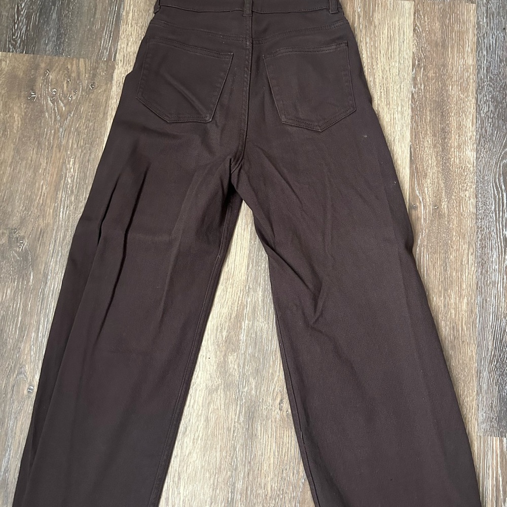 Brown wide leg jeans